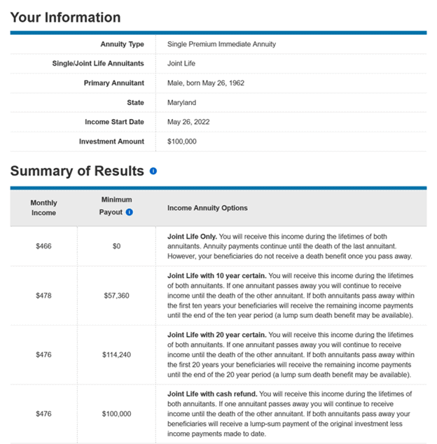 single-premium immediate annuity