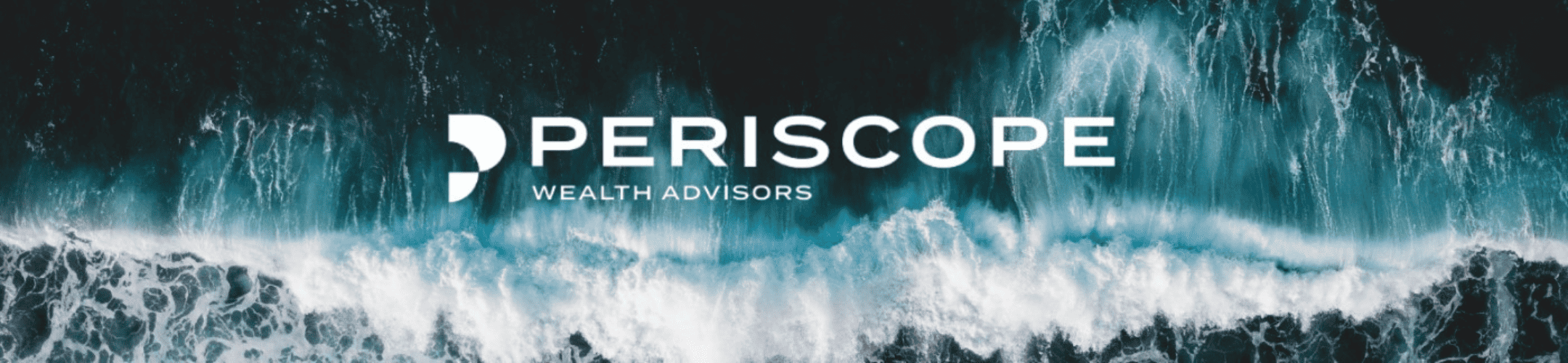 Periscope wealth advisors above a dynamic backdrop of crashing ocean waves, symbolizing a commanding oversight in the turbulent sea of finance.