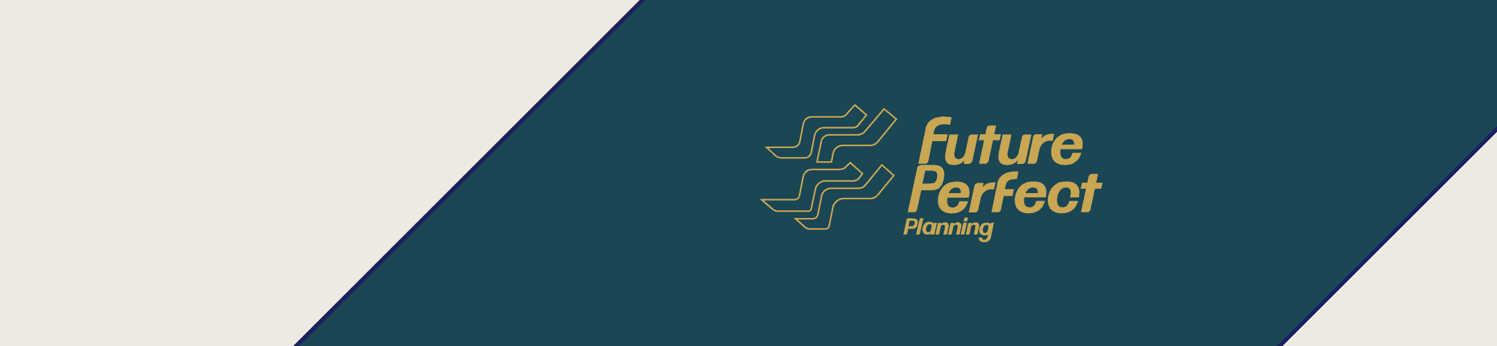 A gold logo with the words 