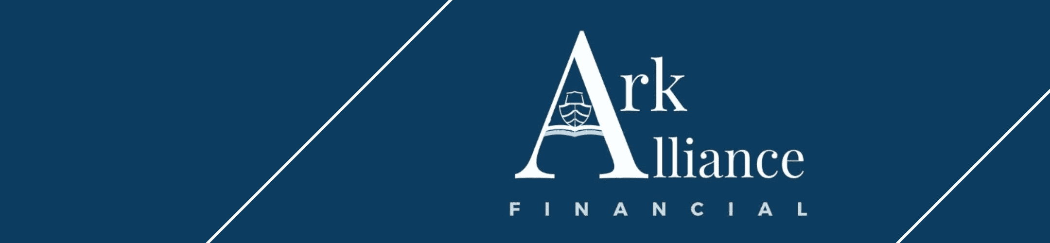 Logo for Ark Alliance Financial on a blue background. The large 