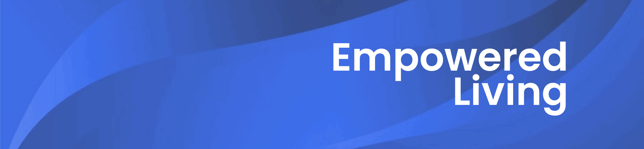 Blue abstract background with soft curved shapes and the words 