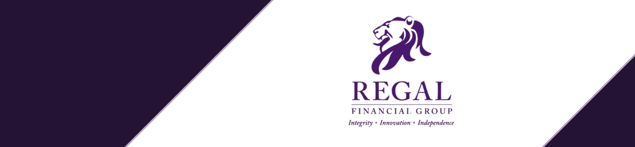 Regal Financial Group logo with a purple lion’s head above the company name. Below are the words 