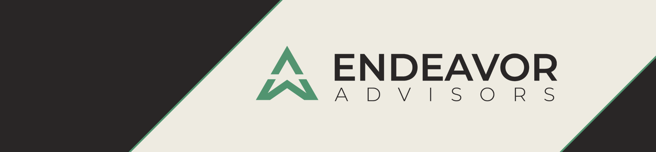 Logo for Endeavor Advisors featuring a green geometric 