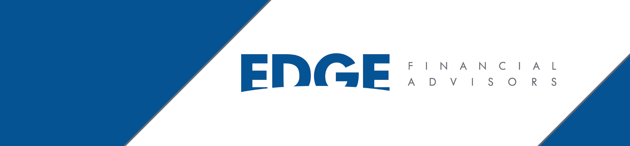Logo for EDGE Financial Advisors featuring bold blue 
